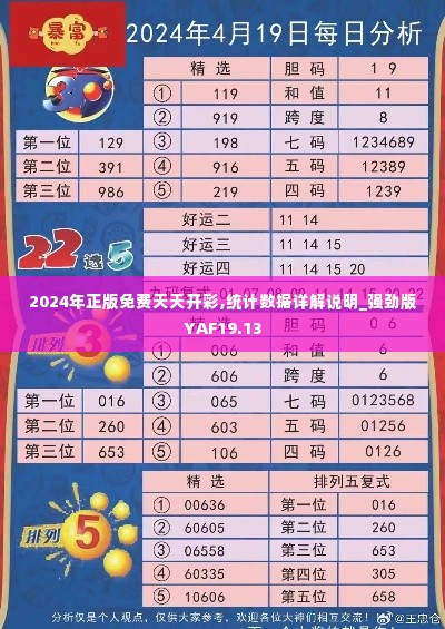 2024年正版免费天天开彩,统计数据详解说明_强劲版YAF19.13