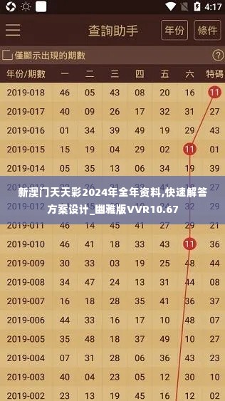 新澳门天天彩2024年全年资料,快速解答方案设计_幽雅版VVR10.67