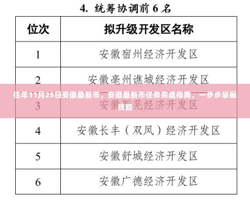 安徽最新市任务完成指南,逐步掌握技能,历年11月25日实操指南