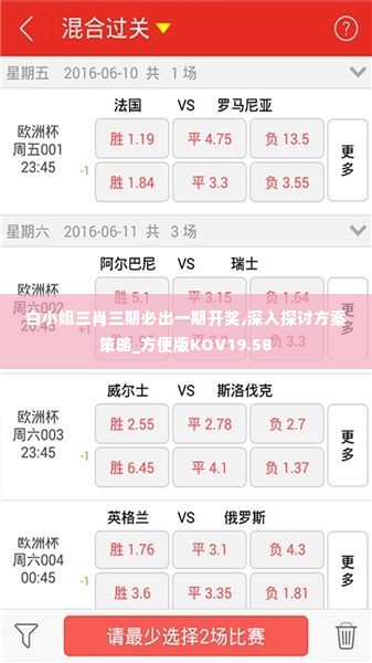 白小姐三肖三期必出一期开奖,深入探讨方案策略_方便版KOV19.58