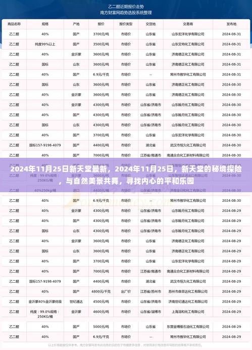 新天堂秘境探险,与自然共舞,探寻内心平和乐园