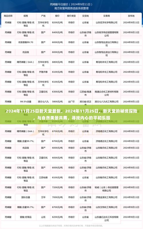 新天堂秘境探险,与自然共舞,探寻内心平和乐园