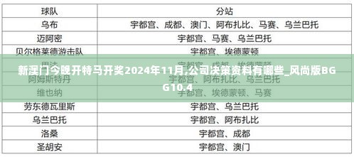 新澳门今晚开特马开奖2024年11月,公司决策资料有哪些_风尚版BGG10.4