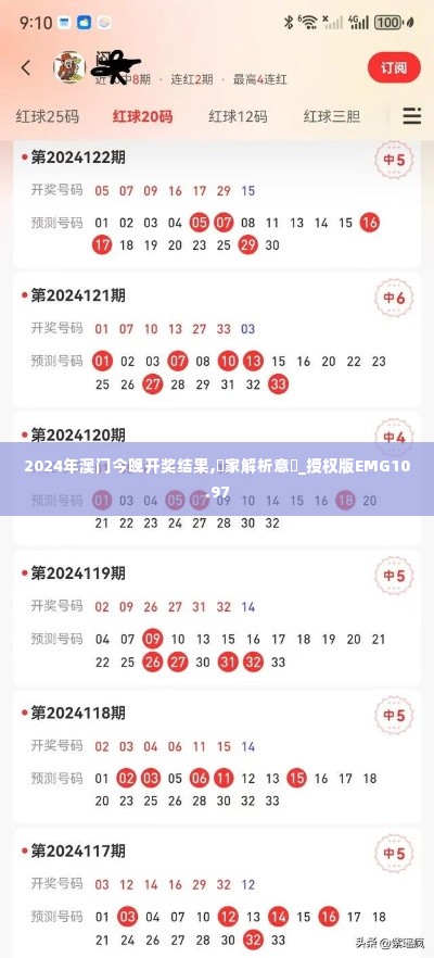 2024年澳门今晚开奖结果,專家解析意見_授权版EMG10.97