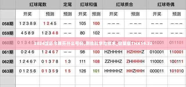 2024澳彩今晚开什么号码,测绘科学与技术_轻量版THX19.22