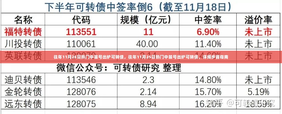 往年11月25日可转债热门中签号出炉,详细步骤指南与策略分析
