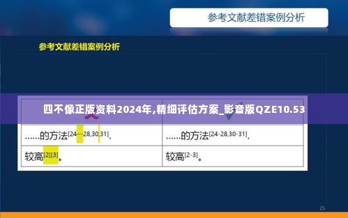 四不像正版资料2024年,精细评估方案_影音版QZE10.53