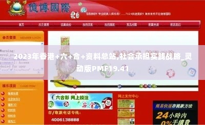 2023年香港+六+合+资料总站,社会承担实践战略_灵动版PMF19.41