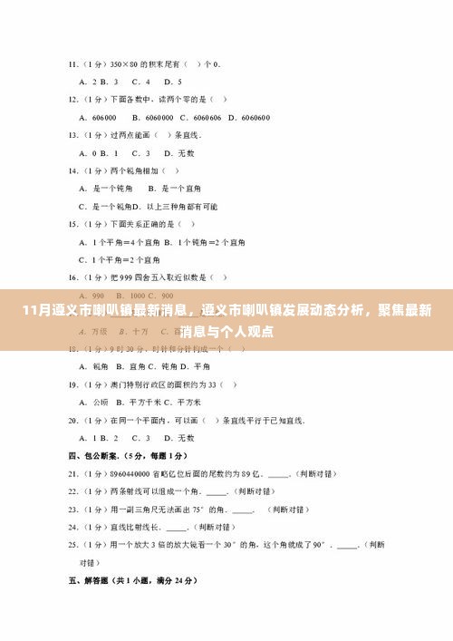 遵义市喇叭镇发展动态解析,最新消息与个人观点聚焦