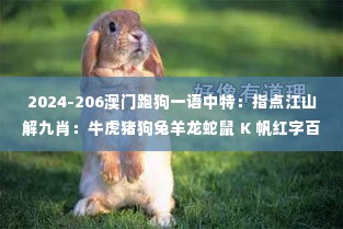 2024-206澳门跑狗一语中特:指点江山解九肖:牛虎猪狗兔羊龙蛇鼠 K 帆红字百啭,数据导向程序解析_业界版UVD14.1