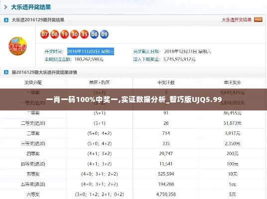 一肖一码100%中奖一,实证数据分析_智巧版UJQ5.99