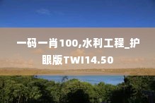 一码一肖100,水利工程_护眼版TWI14.50