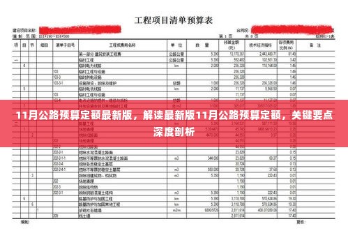 解读最新版11月公路预算定额,关键要点深度剖析