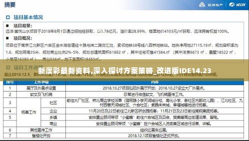 新澳彩最新资料,深入探讨方案策略_改进版IDE14.23