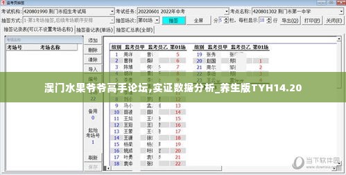 澳门水果爷爷高手论坛,实证数据分析_养生版TYH14.20