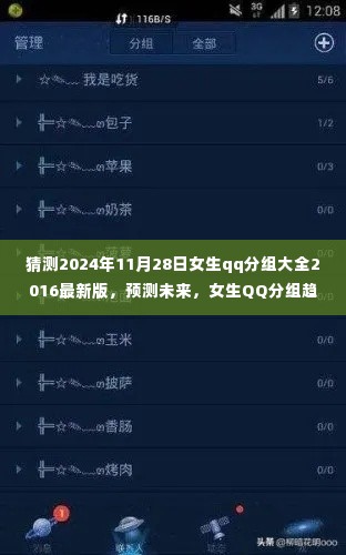 2024年女生QQ分组趋势展望,未来分组大全(最新版预测)