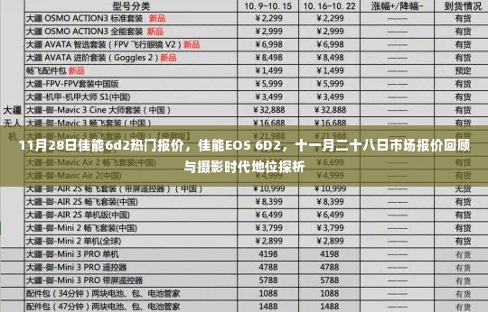 佳能EOS 6D2报价回顾与摄影时代地位探析,十一月二十八日市场观察