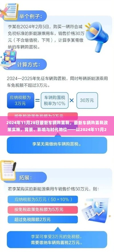 2024年11月28日最新车辆购置税,最新车辆购置税政策实施,背景、影响与时代地位——以2024年11月28日为观察点