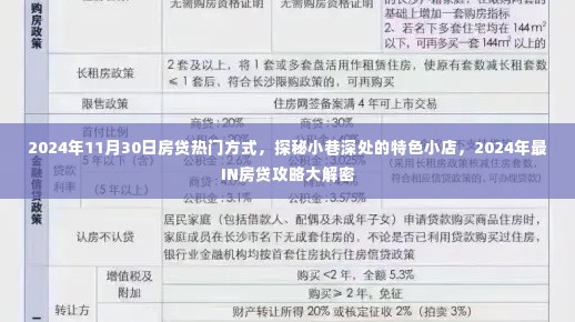 揭秘2024年房贷热门方式与小巷深处的特色小店,最IN房贷攻略大解密