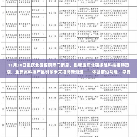 重庆北碚科技招聘热潮揭秘,高科技产品引领未来招聘潮流
