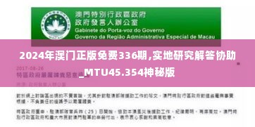 2024年澳门正版免费336期,实地研究解答协助_MTU45.354神秘版