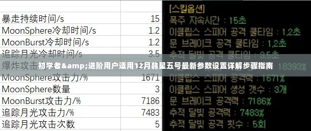 韩星五号最新参数设置详解步骤指南,适合初学者与进阶用户参考(12月版)