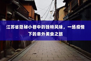 江苏省隐秘小巷的疫情美食奇遇记
