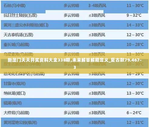 新澳门天天开奖资料大全338期,未来解答解释定义_复古款79.467-3