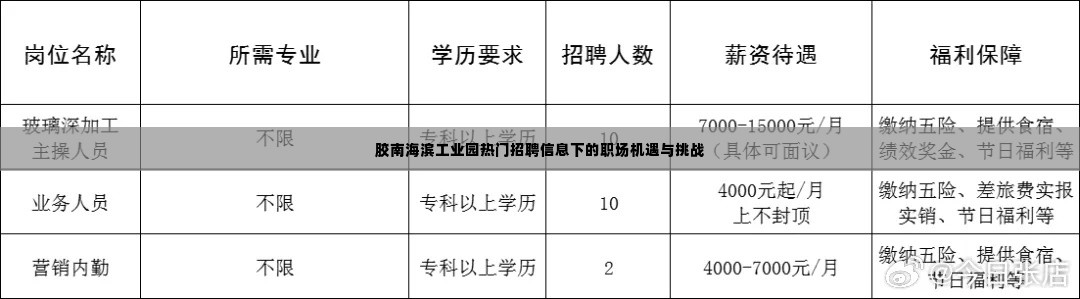 胶南海滨工业园职场机遇与挑战,热门招聘信息深度解析