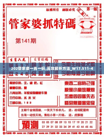 202管家婆一肖一码,高效解析方法_W17.511-4