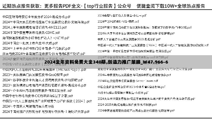 2024全年资料免费大全340期,创造力推广策略_W47.966-6