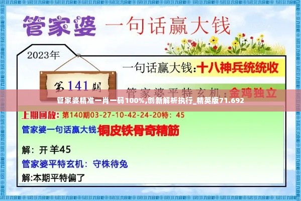 管家婆精准一肖一码100%,创新解析执行_精英版71.692