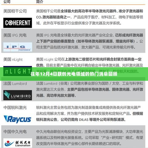 联创光电领域热门消息回顾,历年12月4日重要资讯汇总