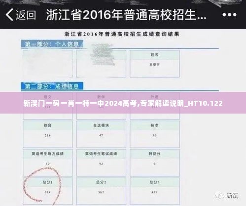 新澳门一码一肖一特一中2024高考,专家解读说明_HT10.122