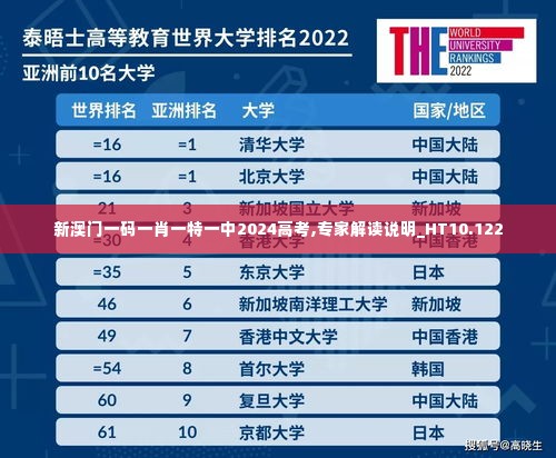 新澳门一码一肖一特一中2024高考,专家解读说明_HT10.122