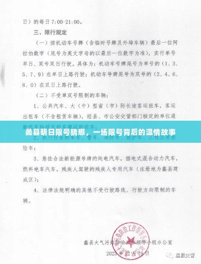 蠡县明日限号猜想，一场限号背后的温情故事