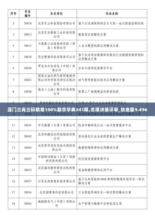 澳门三肖三码精准100%新华字典341期,合理决策评审_铂金版9.496