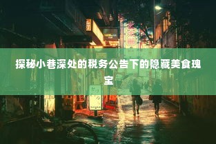 税务公告背后的隐藏美食瑰宝,小巷深处的探秘之旅