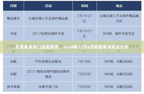 乐至未来热门新闻预测,2024年12月6日观点分析与猜想
