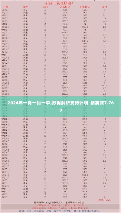 2024年一肖一码一中,数据解析支持计划_精英款7.769