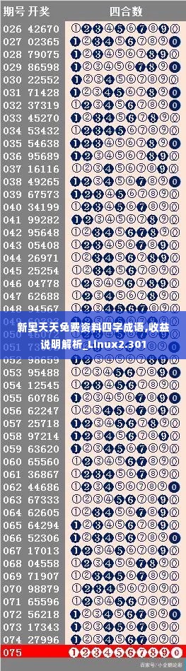 新奥天天免费资料四字成语,收益说明解析_Linux2.301