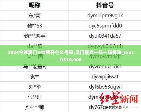 2024今晚澳门342期开什么号码,澳门最准一码一码揭秘_macOS10.908