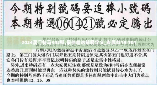 2024澳门特马342期,最佳精选解释定义_专属款19.101