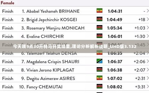 今天晚9点30开特马开奖结果,理论分析解析说明_UHD版3.132