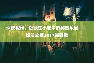 深夜探秘,隐藏在小巷中的秘密乐园——弥漫之夜2017最新款