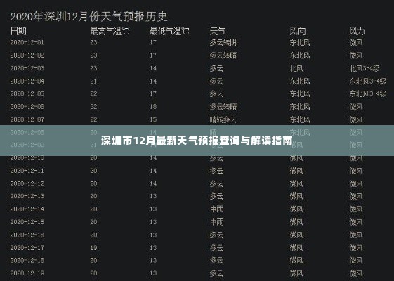 深圳市12月天气预报查询及解读指南