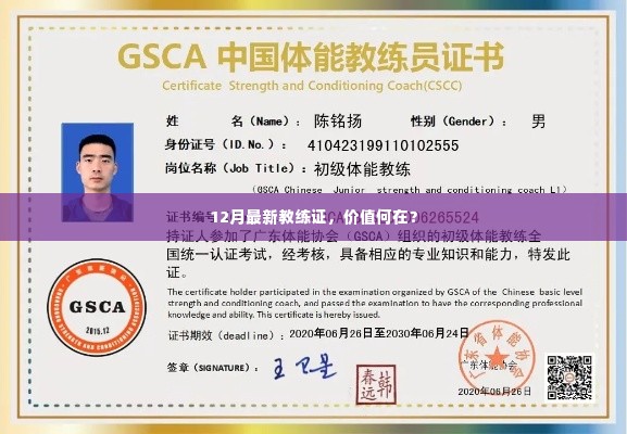 12月最新教练证价值解析,为何值得一考?