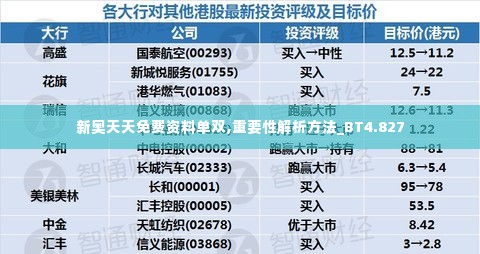 新奥天天免费资料单双,重要性解析方法_BT4.827