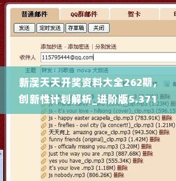 新澳天天开奖资料大全262期,创新性计划解析_进阶版5.371
