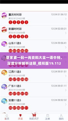管家婆一码一肖资料大全一语中特,深度分析解析说明_模拟版19.112